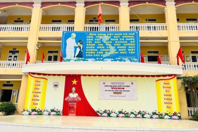 Trường THCS Thượng Kiệm sẵn sàng cho Ngày đồng diễn võ nhạc Vovinam cùng hơn 700.000 học sinh trên toàn tỉnh Ninh Bình